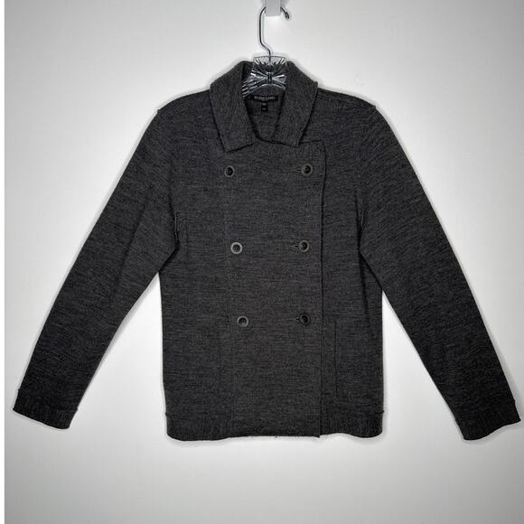 Eileen Fisher Petite Merino Wool Double-Breasted Peacoat Sweater Jacket medium P - Picture 3 of 13